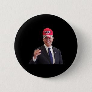 Macaron Rond 5 Cm Drôle Joe Biden porte la casquette Trump 2024 