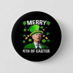 Macaron Rond 5 Cm Drôle Joe Biden St Patricks Day Joyeux 4ème de Pâq