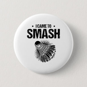 Macaron Rond 5 Cm Drôle Joueur Badminton Love Shuttle Design 24