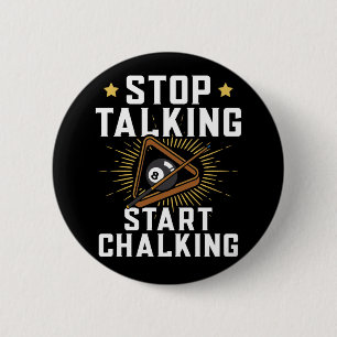 Macaron Rond 5 Cm Drôle Joueur de la piscine Citation Billard Sport