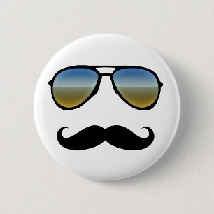 Macaron Rond 5 Cm Drôle Lunettes de soleil Retro avec Moustache
