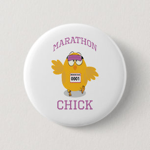Macaron Rond 5 Cm Drôle Marathon Chick