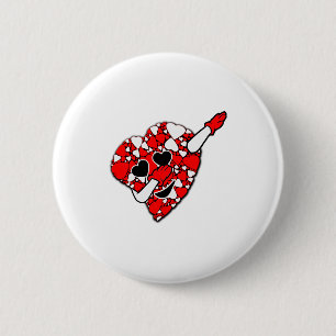 Macaron Rond 5 Cm Drôle Mignon Dabbing Rouge Blanc Coeurs Saint-Vale