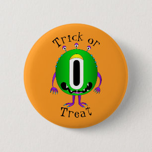Macaron Rond 5 Cm Drôle, Monstre de Dessin Animé, Halloween "Des fri