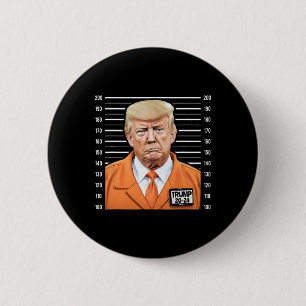 Macaron Rond 5 Cm Drôle Mugshot du prisonnier Trump 2024
