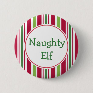 Macaron Rond 5 Cm Drôle Naughty Elf Noël Party Button Pin