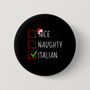 Macaron Rond 5 Cm Drôle Nice Naughty Italien mignon Pajama de Noël