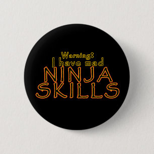 Macaron Rond 5 Cm Drôle Ninja Plaisanterie Pins et boutons