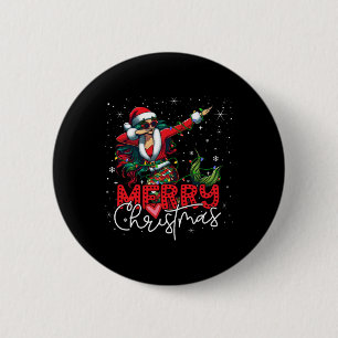 Macaron Rond 5 Cm Drôle Noël Dabbing Mermaid Santa Claus Joyeux Chri