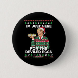 Macaron Rond 5 Cm Drôle Noël Trump Je suis juste ici pour le diable