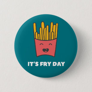 Macaron Rond 5 Cm Drôle Nourriture Fries Humour C'est Frise Day