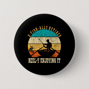 Macaron Rond 5 Cm Drôle O-fish-ally Retraité Reel-y En profite Vinta