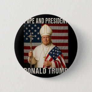 Macaron Rond 5 Cm Drôle Pape Trump Et Président Donald Trump