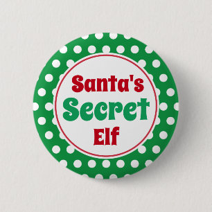 Macaron Rond 5 Cm Drôle Père Noël Secret Elf Christmas Button Pin