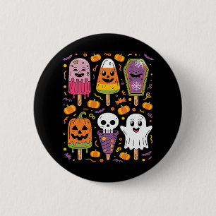 Macaron Rond 5 Cm Drôle Popsicle été Horreur Halloween IceCream Su