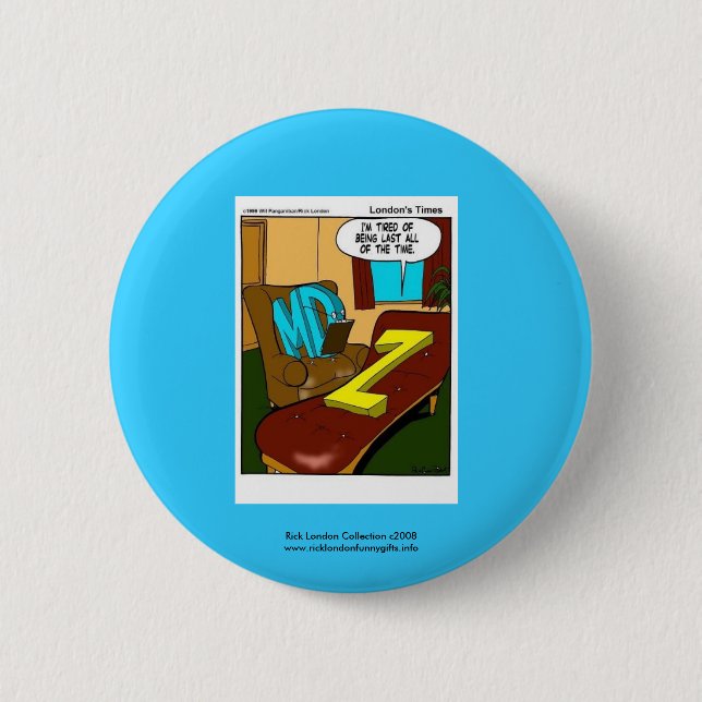 Macaron Rond 5 Cm Drôle Psychiatrie Carton Sur Bouton Qualité (Devant)