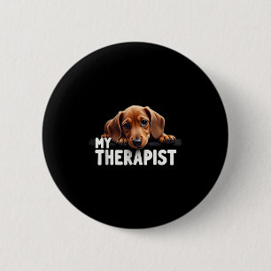 Macaron Rond 5 Cm Drôle Pupuce de Viennois Mon Thérapeute Chien Teck