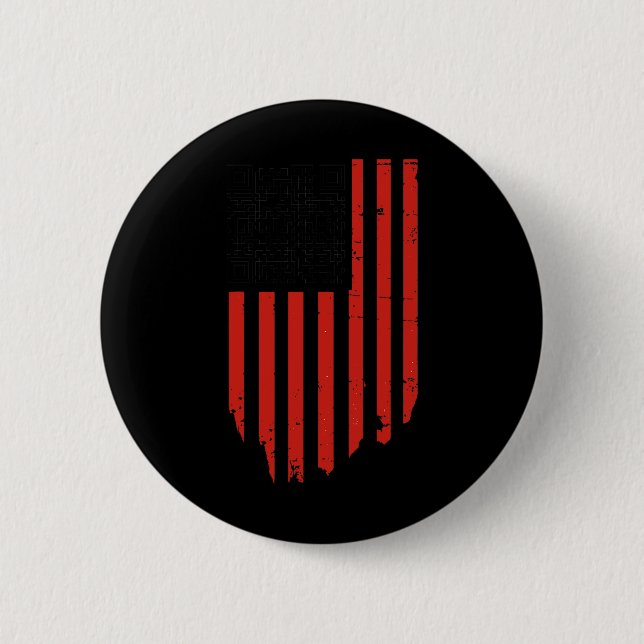 Macaron Rond 5 Cm Drôle Qr Trump Danser Code Danse Rouge Et Blanc (Devant)