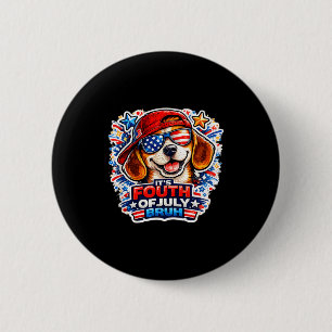 Macaron Rond 5 Cm Drôle quatrième juillet bruh beagle chien patrioti