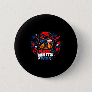 Macaron Rond 5 Cm Drôle rouge blanc et ouaf rottweiler chien patriot