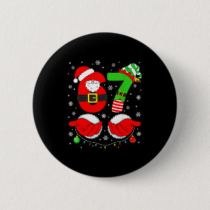 Macaron Rond 5 Cm Drôle Six Sept 67 Mème 6 7 Elf Santa Noël Pa