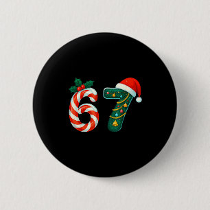 Macaron Rond 5 Cm Drôle Six Sept 6 7 Mème Noël Famille Xmas San