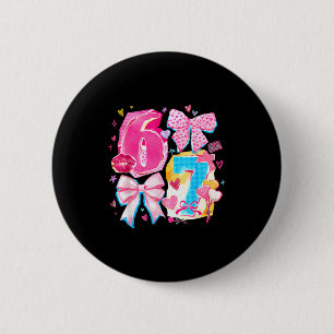 Macaron Rond 5 Cm Drôle Six Sept Valentin Coquette Arc Prépa Cœur