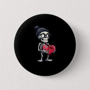 Macaron Rond 5 Cm Drôle Squelette Hommes Femmes Squelette Coeur Vale