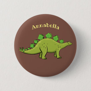 Macaron Rond 5 Cm Drôle stegosaurus dinosaure dessin animé