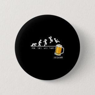 Macaron Rond 5 Cm Drôle Stickman Sautant Bière Jours De La Semaine V