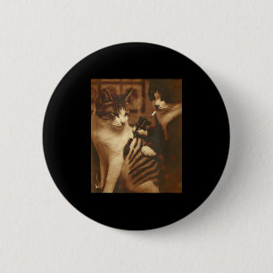 Macaron Rond 5 Cm Drôle Tatouage Chat Mème Enked Kitty Humour Pour C