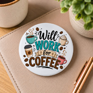 Macaron Rond 5 Cm Drôle Travaillera pour du Café