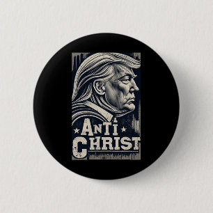 Macaron Rond 5 Cm Drôle Trump Anti Christ Jésus foi chrétienne Tee