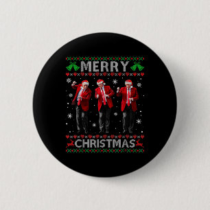 Macaron Rond 5 Cm Drôle Trump Danse Joyeux Noël Vilain Noël
