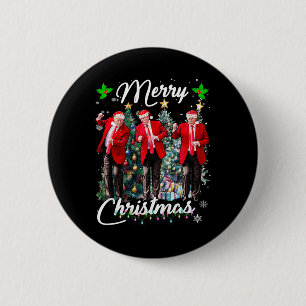 Macaron Rond 5 Cm Drôle Trump Danse Santa Claus Noël Noël Noël Noël 