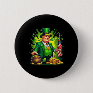 Macaron Rond 5 Cm Drôle Trump Paddys Retour 45 47 Jour de la Saint-P