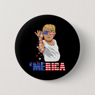 Macaron Rond 5 Cm Drôle Trump sel Merica liberté 4 juillet cadeaux