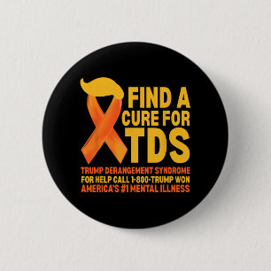 Macaron Rond 5 Cm Drôle Trump - Syndrome De Dérangation Tds - Sensib