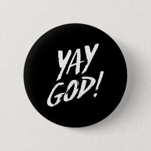 Macaron Rond 5 Cm Drôle Yay Dieu Graphique Jésus Christianisme Gif