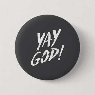 Macaron Rond 5 Cm Drôle Yay Dieu Graphique Jésus Christianisme Relig