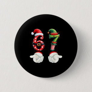 Macaron Rond 5 Cm Drôles 67 Christmas Pajamas Six Seven Meme 6 7 Elf