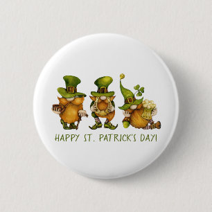 Macaron Rond 5 Cm Drôles de lutins irlandais Joyeuse Saint-Patrick