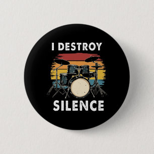 Macaron Rond 5 Cm Drummer I Destruction Silence Drum