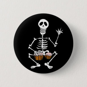 Macaron Rond 5 Cm Drummer musicien de squelette sur les tambours de 