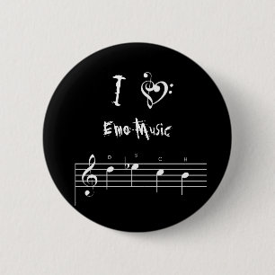 Macaron Rond 5 Cm dsch, treblebassheart, I, musique d'Emo