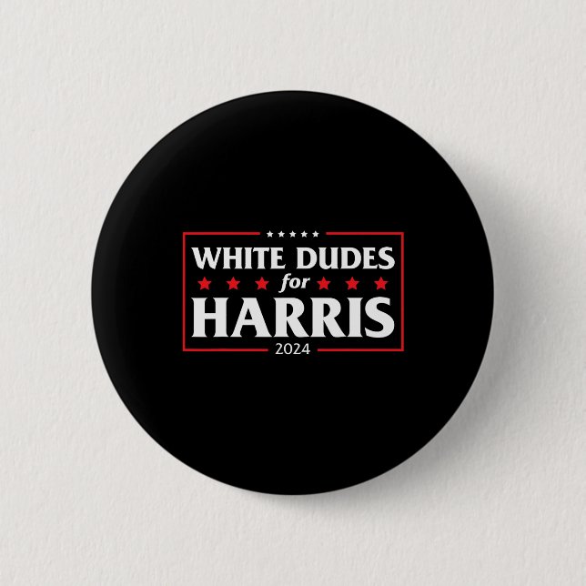 Macaron Rond 5 Cm Dudes Pour Harris-kamala 2024 (Devant)