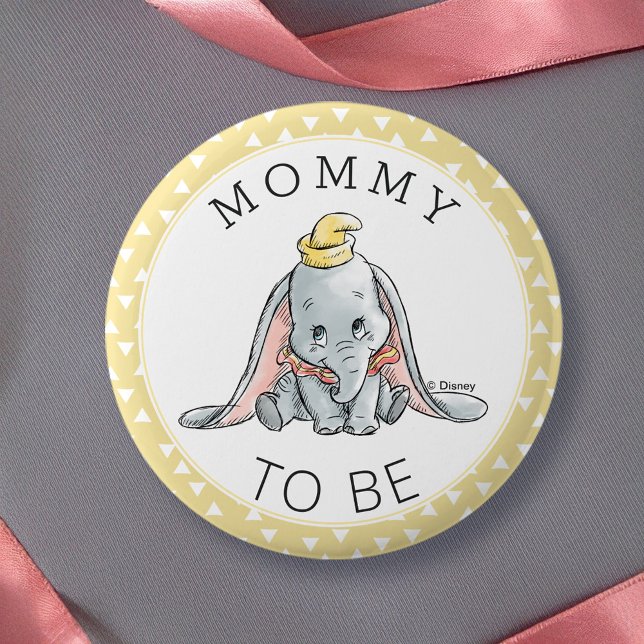Macaron Rond 5 Cm Dumbo Baby shower d'aquarelle maman à être (Button on table)