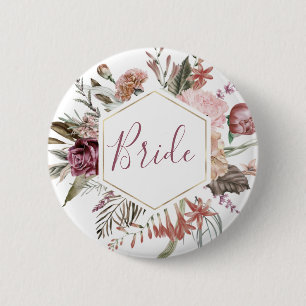 Macaron Rond 5 Cm Dusty Rose mère du bouton Mariée
