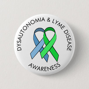 Macaron Rond 5 Cm Dysautonomia and Lyme Disease Awareness Ribbon Pin
