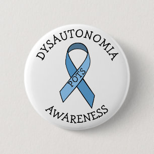 Macaron Rond 5 Cm Dysautonomia Bleu Sensibilisation Ruban Pin
